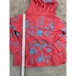 CAITE Sia Jacket Tampa Bay Coral Embroidered Hooded Open Front Cardigan Small Red Photo 5