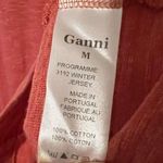 Ganni  Jersey Knit Threaded Trails Swing Dress Medium Anthropologie coral Photo 3