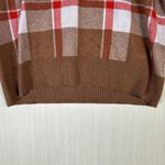 Tahari  Womens Sweater Sz S Plaid Turtle Neck Brown Red Harvest Fall Winter Top Photo 3