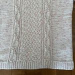 Talbots Cable Knit sweater cream with flecks in shades of pink size medium Photo 5