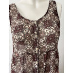 Coco + Jaimeson sleeveless paisley floral country Brown Pink button down dress M Photo 1
