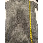 Sen Open Knit Sweater Gray V Neck Oversized Long Sleeve Asym Hem Size Wabi Sabi Photo 3