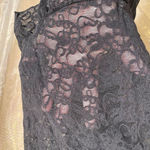 Victoria's Secret Vintage  Black Lace Sheer Ruffle Back Underwire Bra Slip Dress S Photo 2