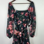 Trixxi Mini Dress XXL Black Floral Chiffon Cottagecore Romantic Fairy Whimsigoth Photo 0