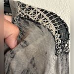 Aratta Women's Blouse Boho Grey Acid Wash Lace Embroidered Long Sleeve Top M Gray Size M Photo 13