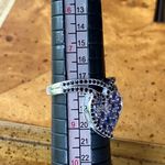 Genuine Tanzanite Black Spinel Sterling Silver Heart Ring Size 8 Photo 8