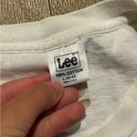 Lee Vtg  T-Shirt Womens White Short Sleeve Crew Sewing Graphic Photo 3