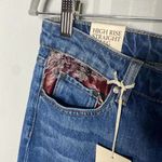 Vince Camuto  High Rise Straight Leg Patchwork Ripped Jeans Blue 29/8 Distressed Photo 7