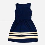 Sweet Storm  Sleeveless Navy and Cream Pleated A-Line Dress Photo 4