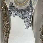 Apt. 9  Women’s‎ Small White Sequin Tank Top - Glam Chic Style Floral  Festival Photo 0