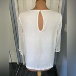 Hinge ‎ Ivory Blouse Swiss Dot Bow Coquette Preppy Photo 3