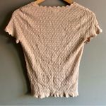 Blu Pepper  Cream Scalloped T-Shirt | Size: L Photo 1