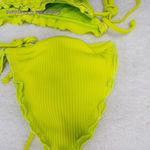 New! Set! It's Now Cool‎ the frill tri eco neon lime rib bikini, size XL Green Photo 7