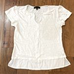 Sanctuary  White Linen V-Neck Short Sleeve Top Photo 0