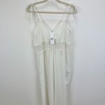 Urban Outfitters Jumpsuit White Wide Leg Gauze Cotton Crochet Cottagecore L NWT Photo 5