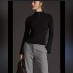 Maeve Anthropologie  Bell Sleeve Mock  Sweater Black knit $110 3X fall casual Photo 2