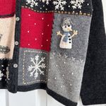 Talbots Vintage Wool Christmas Sweater Cardigan Long Sleeve Button Down L Petite Photo 4