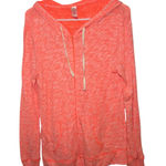 No Boundaries  Neon Orange Burnout Zip Up Hooded Athletic Top Size Large 11-13 Photo 0