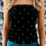 Endless Rose  Black Velvet‎ bustier with Rhinestones medium Photo 0