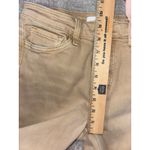 risen tan flare jeans raw hem 28 stretch distressed spots shown on leg Brown Photo 9