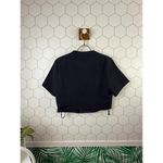 Pepper Mayo Black Short Sleeve Crop Top with Front Cutout Photo 2