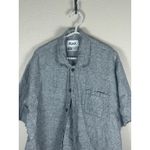 Flax  Linen Button Up Top Size Medium Gray Button Up Oversized Lagenlook Shirt Photo 3