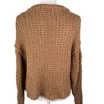 Free People Cutting Edge Cable Knit Sweater Brown Large Photo 3