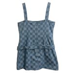 Amanda Uprichard NEW NWT  Rossi Romper Dress In Checkerboard Denim Blue Photo 8