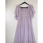 Baltic Born NWT Dress Purple Felicity Maxi Smocked V Neck Short Sleeve Flowy XL Photo 5