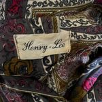 Vintage 70s HenryLee Paisley Print‎ Shirt Dress Long Sleeve Pleated Skirt Small Gray Photo 7