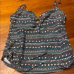 Green Sleeveless Bustier Camisole Swim Top Size 10 Photo 0