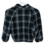 Rainbow Sandals Vintage Rainbow Plaid Crop Top Academia Y2K 90s Womens Sz M Black White Full Zip Photo 5