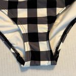 Kate Spade Bikini Bottoms Black & White Gingham Plaid Mid Rise Bottoms Sz S NWT Photo 2