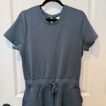 Spanx Womens Air Essentials Airlux Short Sleeve Romper Size Large Pockets Blue Photo 1