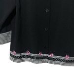 Fashion Bug Vintage Embroidered Floral Blazer in Black/White/Pink Size MP Photo 4