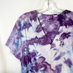 Bobbie Brooks Plus Size 2X Top Handmade Purple Tie Dye Sequin Short Sleeve 918 Photo 2