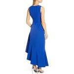 Eliza J  Asymmetric Ruffle Hem Cocktail Dress Women's 8 Blue Sleeveless NWOT Photo 1