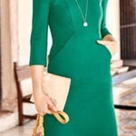 BODEN Boden Bronte Ottoman Dress in Forest Green Size 6P Photo 0