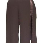 Cache Black UN-ZIP 32" LEG TO THIGH Pant Satin Seam Flair Flat Front NWT $138 Photo 2