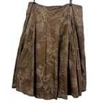 JKLA California Brown Cotton Floral Lined Zip Side Flowy Skirt Womens XL Photo 6