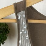 Chico's  Taupe Brown Sequins Trim Sleeveless Tank Top 1 M Photo 2