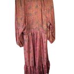Boemo Revolve Boho Paisley Print Long Sleeve Maxi Dress Size 2X Ruffle Tiered Photo 1