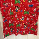 Disney Christmas Print Women’s Scrub Top in Red Photo 3