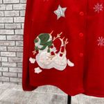 Vintage Take Two Clothing Co Christmas Holiday Wool Felt Cardigan Jacket XL Red Photo 4