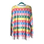 Wildfox Roadtrip Stellar Pullover Stars and Stripe Oversized Sweatshirt Nwt Photo 3