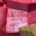 KATKUS Italian Linen Oversized Long Mixed Media V Neck Lagenlook Top Red LARGE Photo 6