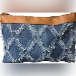 Quilted Denim & PU Leather Crossbody NWOT Blue Photo 1