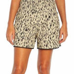 Three Dots Womens  Beige Animal Pull On High Waisted Shorts - Sz S Photo 0
