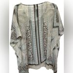 Chico's Womens Multicolor Paisley Drawstring Cape Kimono Poncho Blouse NWOT Photo 1