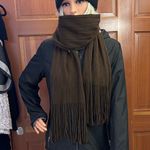 Echo Brown Ribbed Knit Fringe Scarf Photo 5